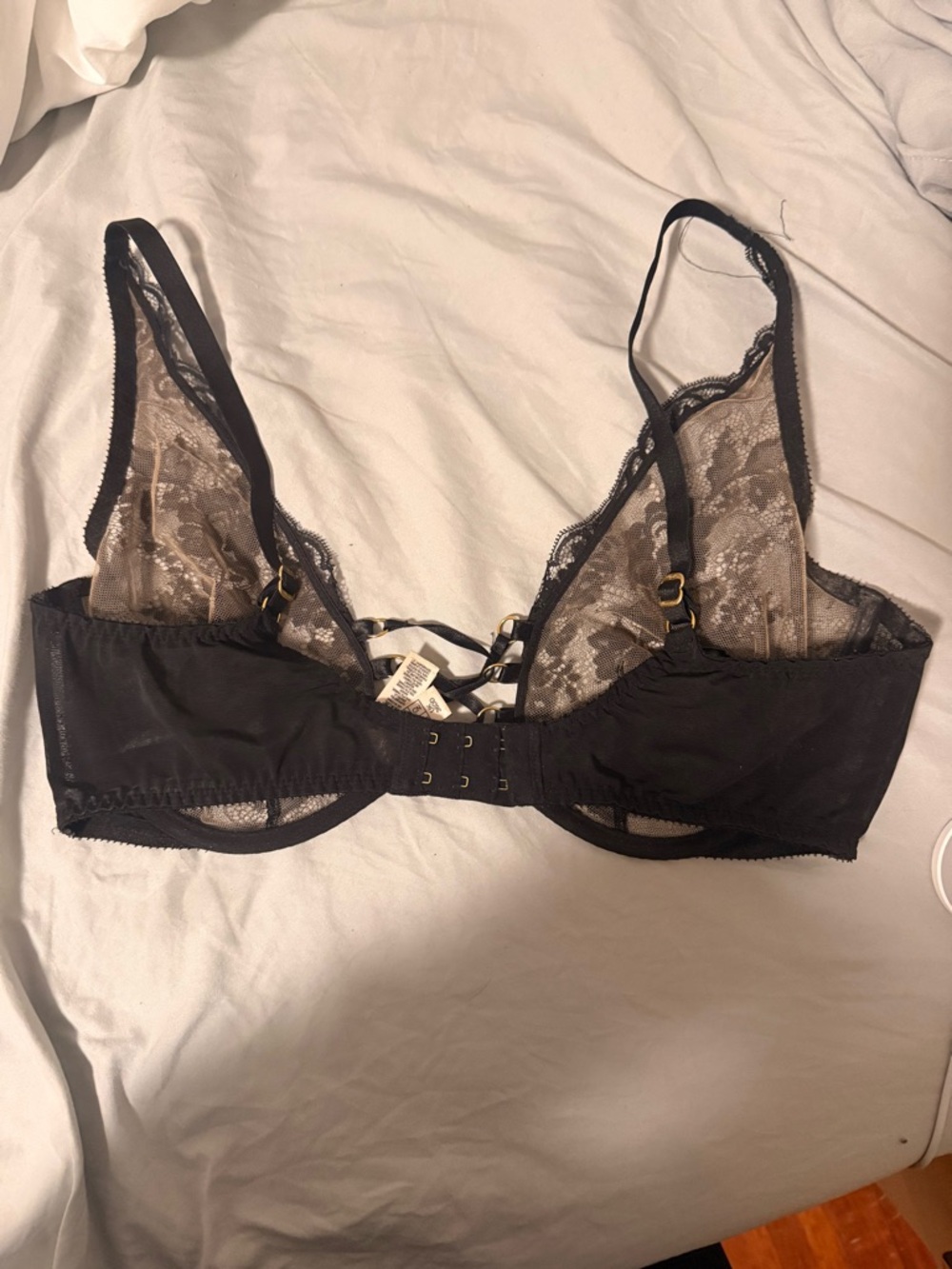 Agent Provocateur Black Lace Underwire Bra with Strappy Front - Picture 5 of 10